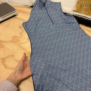 EP New York‎ Women's Golf Dress Blue White Basketweave Geometric Quarter Zip M thumbnail 9