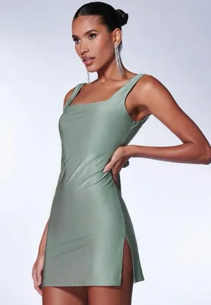 SheIn Tie Backless Split Hem Dress thumbnail 2