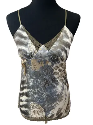 Xhilaration Goblincore Fairy Y2K Crochet Trim Satin Cami Tank Top Vampire Diaries Coquette thumbnail 2
