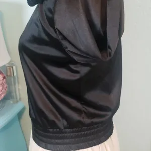 Nasty Gal black satin bomber jacket thumbnail 6