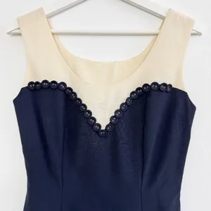 Marina Babini Dress‎ Size Medium Vintage Wool Sleeveless Button Garden Party thumbnail 2