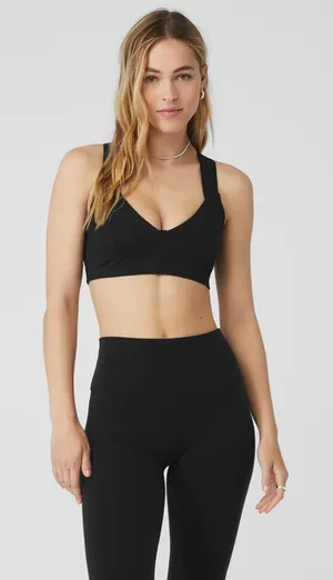 Alo Yoga AIRBRUSH REV IT UP BRA Black NWT XS thumbnail 1