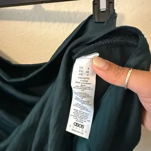 ASOS DESIGN One Shoulder Satin Top Size 4 Forest Green Cocktail Wedding Guest thumbnail 6
