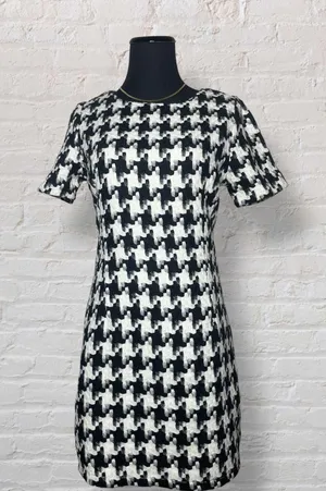 Kling Houndstooth Mini Shift Dress Vtg Old Money Minimal 6 thumbnail 1