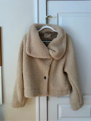 Free People Cream Teddy Button-Front Jacket thumbnail 7