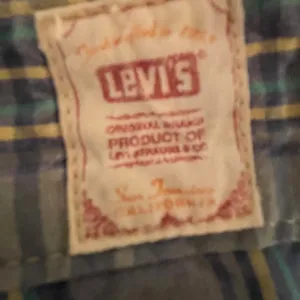 Levis Tab Twills Plaid Shorts Blue Green Yellow Cotton Flat Front women's size 6 thumbnail 7