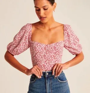 Abercrombie & Fitch Puff Sleeve Top thumbnail 1