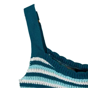 Wild Fable Crop Top Womens M Blue 100% Cotton Knit Y2K 90s Retro‎ Coastal 70s thumbnail 2