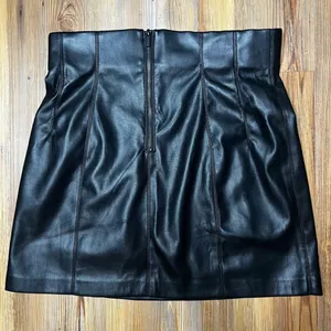 Zara Faux Leather High Waist Black Mini Skirt Moto Whimsygoth Edgy Goth Size M thumbnail 5