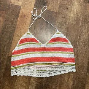 Aerie multicolored crochet halter tank top thumbnail 1
