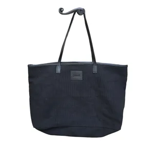 Cleobella Black Canvas Large Zip Top Tote‎ Bag Minimalist Shoulder Bag 20x12 thumbnail 2