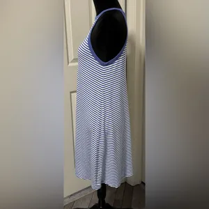 Old Navy Navy Stripe High-Neck A-Line Swing Dress thumbnail 3