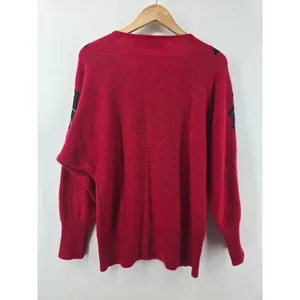Cedars Sweater‎ Womens M Wool Angora Christmas Holly Bow Red Beaded Vintage thumbnail 4