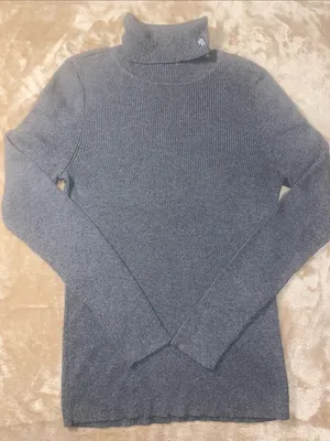 Lauren Ralph Lauren Charcoal Ribbed Turtleneck Sweater thumbnail 1