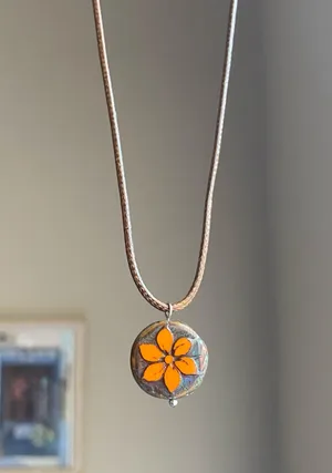 Handmade quality Czech glass flower bead fairy boho vintage retro style necklace🌿✨ thumbnail 4