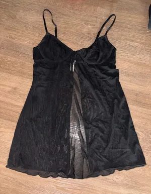 Urban Outfitters Black Sheer Mesh Slip top thumbnail 1
