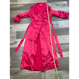 Victoria’s Secret Angels Red Satin Fleece Lined Robe Size XS/S Cozy Basic thumbnail 4