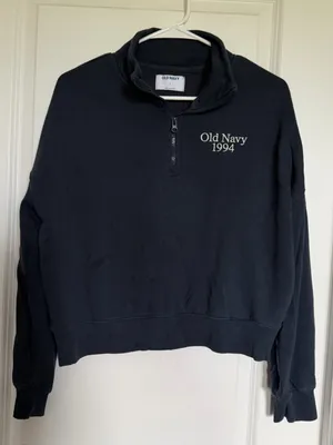 Old Navy Navy Quarter-Zip Sweatshirt thumbnail 1