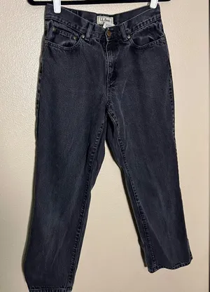 L.L. Bean Women's Black Baggy vintage straight Jeans size 8‎ thumbnail 1