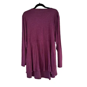 BloomChic Womens Purple Heathered‎ Surplice Wrap Tunic Top Plus Size 18-20 NEW thumbnail 6