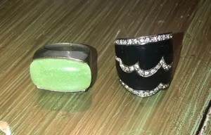 White House Black Market Costume Jewelry Rings - Black Silver Green Silver - 2 thumbnail 1
