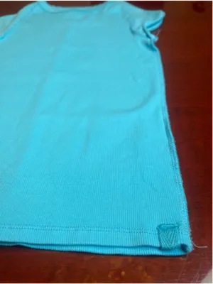 We The Free People Sky Blue Ribbed Baby Tee Exposed Seams Raw Hem Size Small thumbnail 11