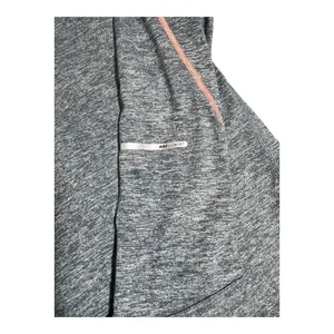 Nike Element Running Top Womens L Grey Dri Fit Reflective Thumb Holes thumbnail 3