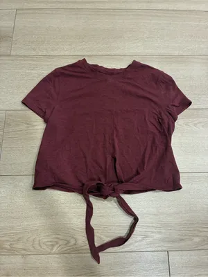 Lululemon Women’s Time to Restore Wrap Top Burgundy Red Size 2 thumbnail 2