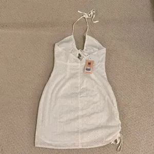 Tiger Mist White Eyelet Halter Mini Dress thumbnail 3