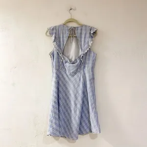 Draper James Linen Embroidered Dress in Blue White Size 14 thumbnail 3