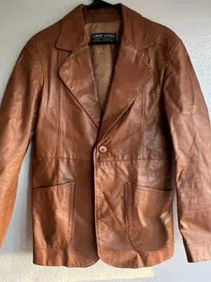Vintage Blazer Women’s Sz 40 genuine Lined leather jacket made in Uruguay thumbnail 1