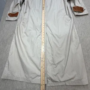 Vtg American Eagle Duster Womens Large Beige Heritage Leather Trim Academia 90s thumbnail 11