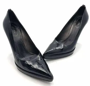Prada Authenticated Black Patent Leather Stiletto Heel Shoes **Sz 38/US Size 8** thumbnail 1