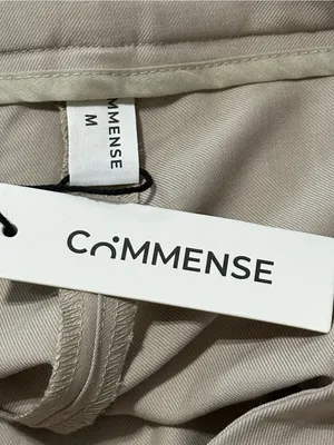 Commense NWT Women’s Sz M Light Beige Wide Leg High Waist Pleated Pants Trousers thumbnail 5