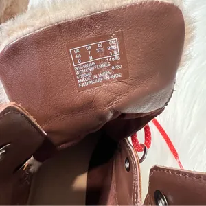 Clarks Orianna Hiker Boots Brown Leather Fur Trim Women’s size 7 thumbnail 11