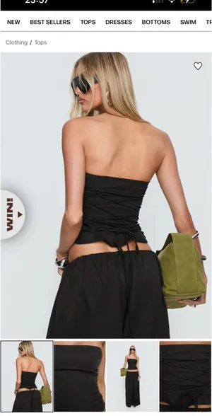 Black Strapless Princess Polly Top thumbnail 3