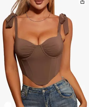 Brown Corset Top Size XS thumbnail 1
