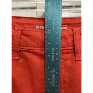 Old Navy Orange Denim Short Size‎ 6 Zip Button Mid Rise Summer Beach thumbnail 3