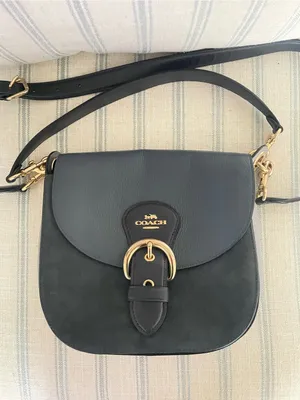 Coach Kleo Crossbody Shoulder Purse Bag 23 #C5688 in Blue Leather Suede thumbnail 1