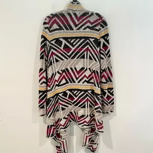 Lucky Brand Intarsia Open Waterfall Cardigan Women's Small Boho Sweater Western‎ thumbnail 7