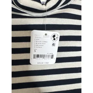 NWT Free People We The Free Good Good Stripe Turtleneck Top - Black Combo Size S thumbnail 5