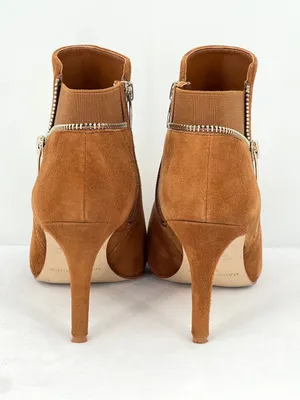 Marc Fisher Serenity Cognac Suede Peep Toe Stiletto Heel Ankle Booties Size 7M thumbnail 8