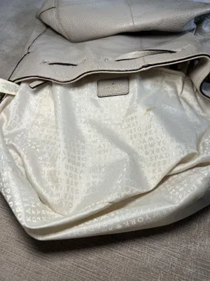 Kate Spade Bucket Bag Womens Large Beige Leather Tassel Drawstring Crossbody thumbnail 8