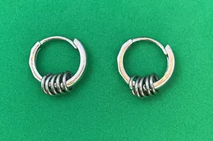 925 Silver Plated Small Hoop Earrings for Men Women,Silver Hoop Earrings,Punk Hip Hop Earrings thumbnail 1