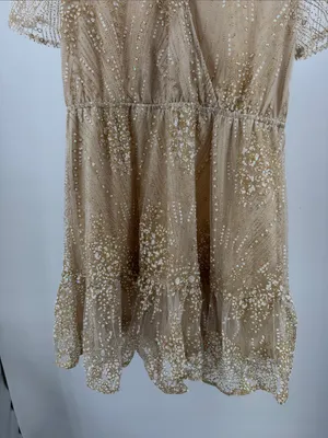 Southern Fried Chics sheer overlay glitter mini dress XL sparkly feminine party thumbnail 7