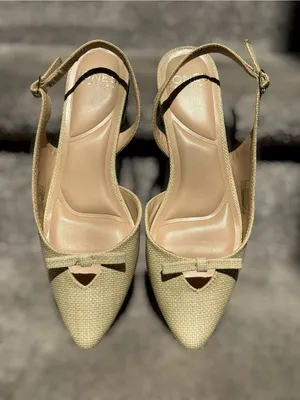 Jones New York Slingback Flats Pointed Toe Bow Balletcore Coquette Feminine thumbnail 2