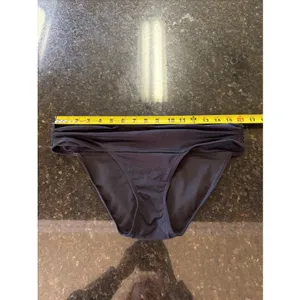 Victoria's Secret Black Swimsuit Bikini Bottoms Sz M Ruched Swim Beach Wide Band thumbnail 2
