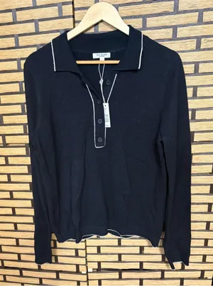 Max studio black polo sweater size large thumbnail 1