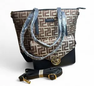 Fashion 2 Piece Bag NWT(NOT A FENDI BAG) Stylish Geometric Patterned Handbag Set thumbnail 1