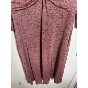 Anne Klein Space Dye Knot Front Midi Dress V-Neck 3/4 Sleeve Pink Combo L thumbnail 3